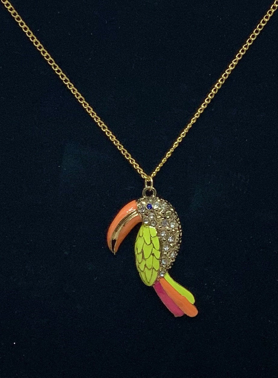 Multi colored Toucan, Neon Colors with gold