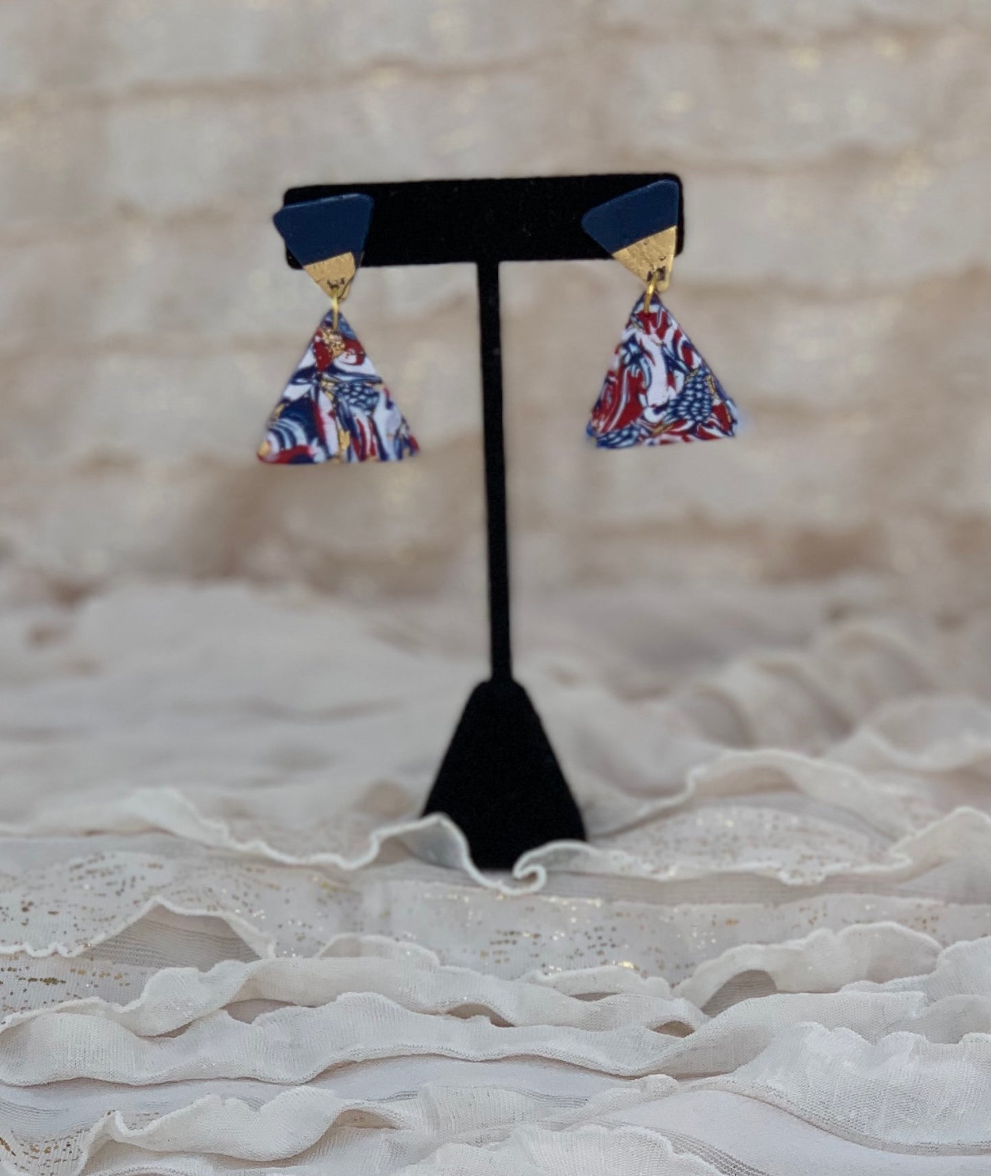 Handmade Clay Earring, 4th of July Collection, "Maverick"